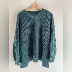American Eagle Outfitters Teal Crew Neck Sweater